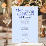 Cocktails Doodle Sketch Modern CUSTOM Drink Menu<br><div class="desc">Use these fun whimsical menu cards for your wedding, engagement party, bridal shower or other event. Hand drawn by me for you. Fully editable, add your own text or background colour. Click "personalise" to edit the text and "edit design" to change fonts, colours and add text. Change the paper type...</div>