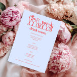 Cocktails Doodle Sketch Modern CUSTOM Drink Menu<br><div class="desc">Use these fun whimsical menu cards for your wedding, engagement party, bridal shower or other event. Hand drawn by me for you. Fully editable, add your own text or background colour. Click "personalise" to edit the text and "edit design" to change fonts, colours and add text. Change the paper type...</div>