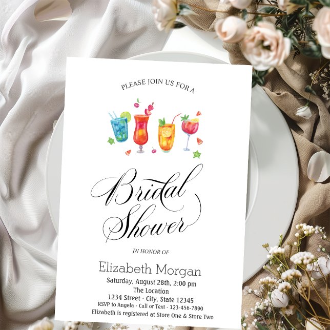 Cocktails Fruits Bridal Shower Invitation (Creator Uploaded)