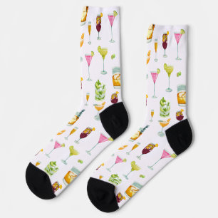 Cocktails Fun Pattern Socks 