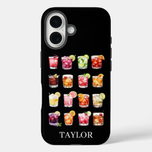 Cocktails Galore Monogrammed iPhone 16 Case