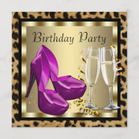 Cocktails High Heel Shoes Leopard Birthday Party