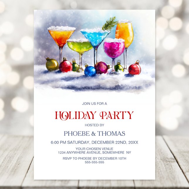 Cocktails Holiday Party Invitation (Creator Uploaded)