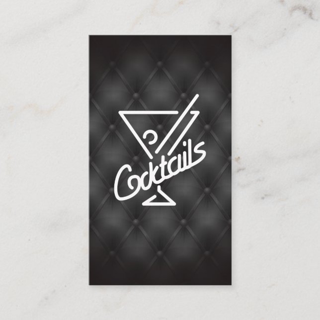 Cocktails Icon | Bar and Restaurant Upholstery Business Card (Front)