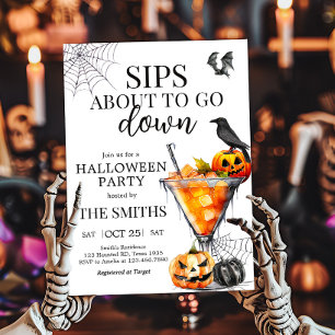 Cocktails Martini Halloween Party Invitation
