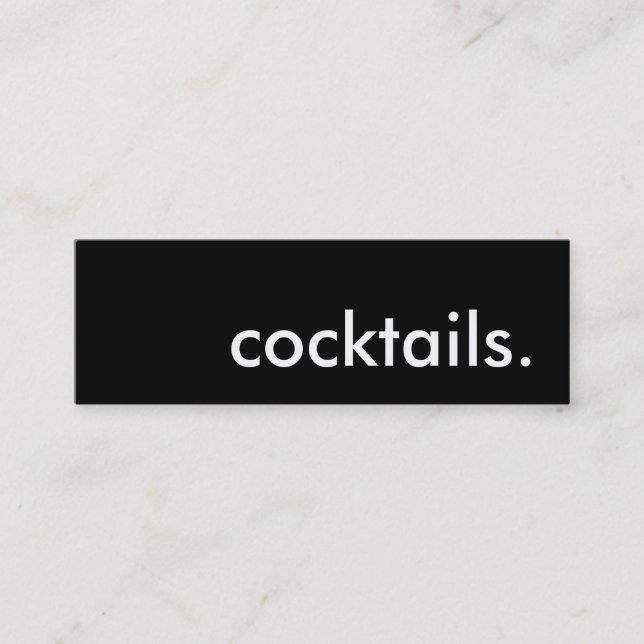 cocktails. mini business card (Front)