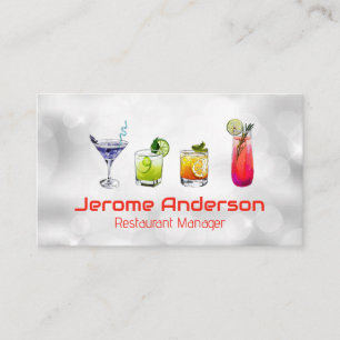 Cocktails   Mixed Drinks Business Card