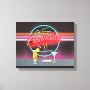 Cocktails nightclub bar with drinks canvas print