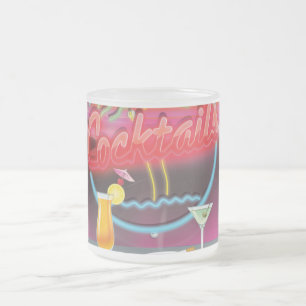 Cocktails nightclub bar with drinks frosted glass coffee mug