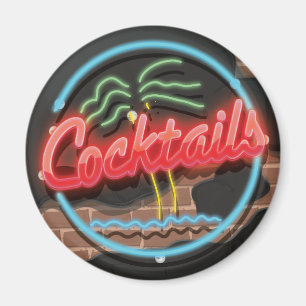 Cocktails Nightclub Neon Magnet