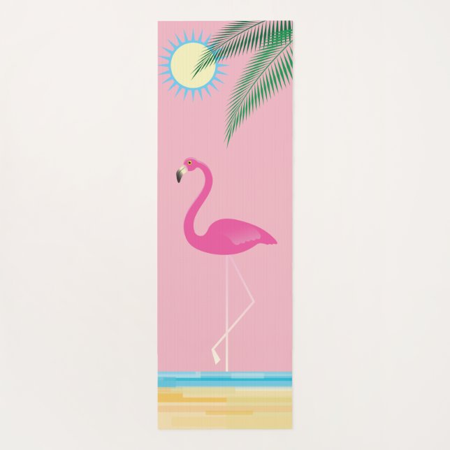 Cocktails on the Beach with Flamingo Yoga Mat (Back)