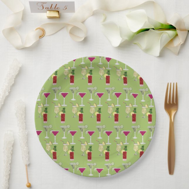 Cocktails Paper Plate (Wedding)