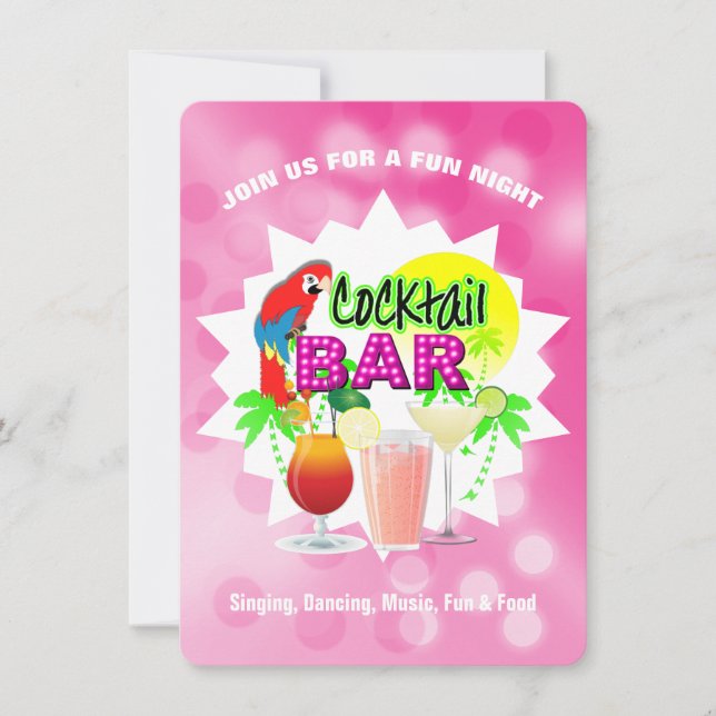 Cocktails Party Birthday Big Milestone Celebration Invitation (Front)