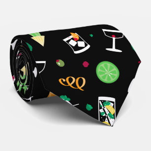 Cocktails Party Pattern Tie