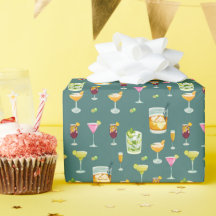 Cocktails Pattern Wrapping Paper