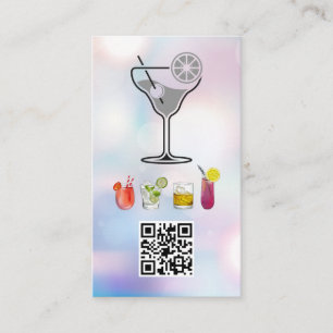 Cocktails QR Code Bartender Business Card