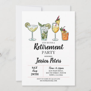 Cocktails Retirement Party Women's Drinks Invitation