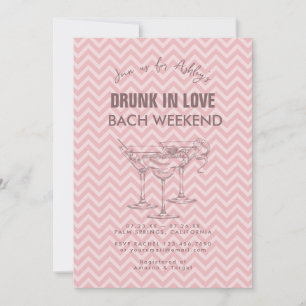 Cocktails Retro Bachelorette Weekend Invitation