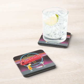 Cocktails retro night club coaster