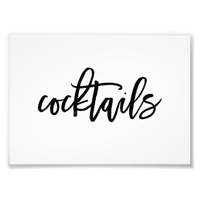 Cocktails Sign Choose Your Size - Brushed (Front)