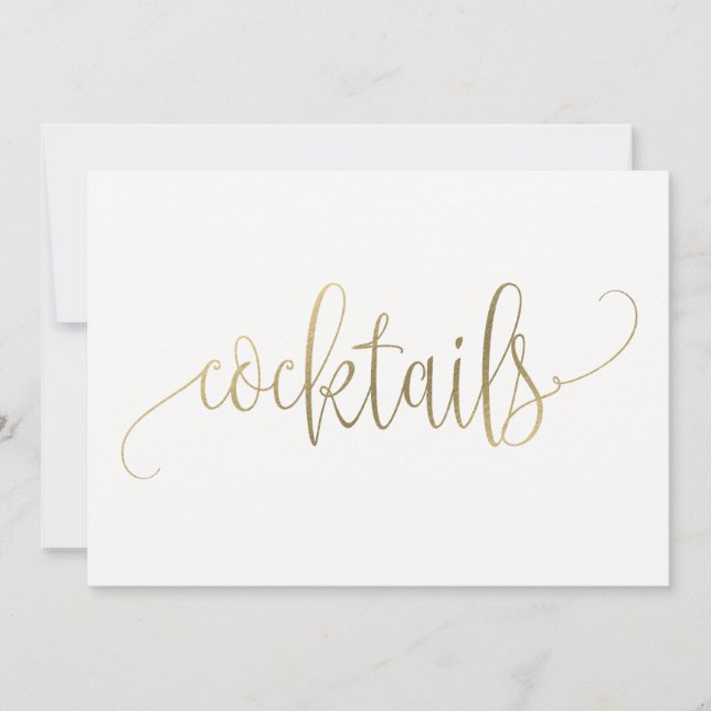 Cocktails Sign - Lovely Calligraphy (Front)