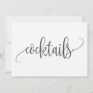 Cocktails Sign - Lovely Calligraphy Invitation