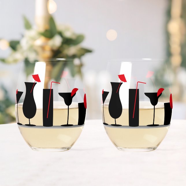 Cocktails Stemless Wine Glasses (Insitu (Wedding))