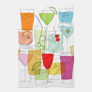 Cocktails tea towel