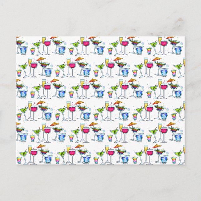 COCKTAILS UP! GLASSES POSTCARD (Front)