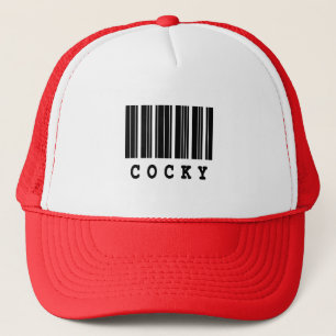 cocky barcode design trucker hat