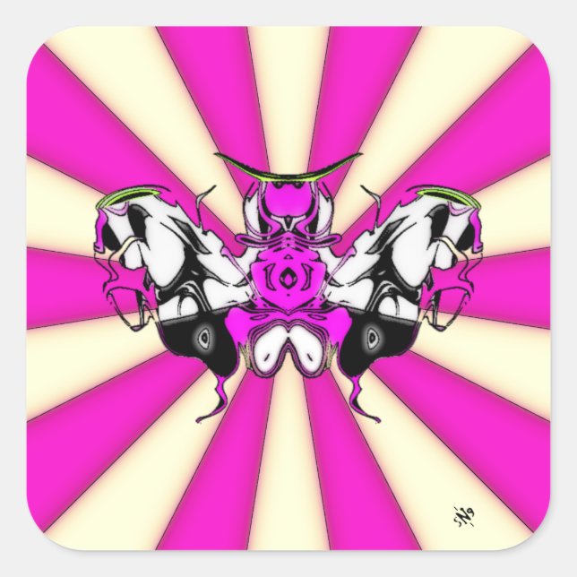 Cocky butterfly moth square sticker (Front)