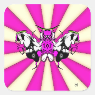 Cocky butterfly moth square sticker