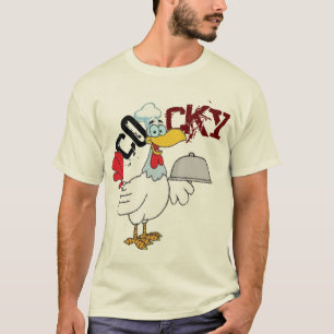 Cocky , Chicken Serving Chiken Dinner Tshirt