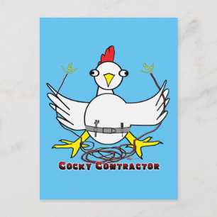 Cocky Contractor Postcard
