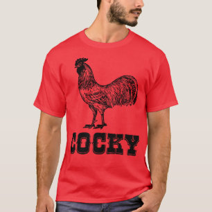 Cocky Funny Rooster Sketch T-Shirt