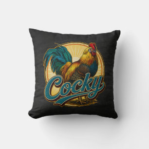 Cocky Rooster Vintage Farmhouse Cushion