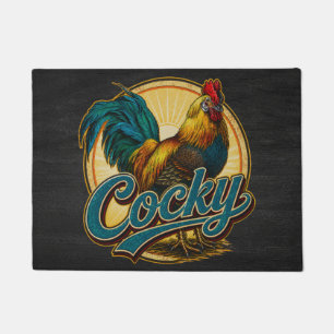 Cocky Rooster Vintage Farmhouse Doormat