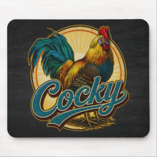 Cocky Rooster Vintage Farmhouse Mouse Mat