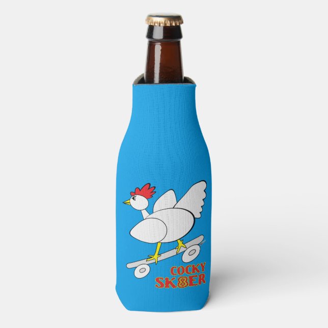 Cocky Skater Bottle Cooler (Bottle Front)