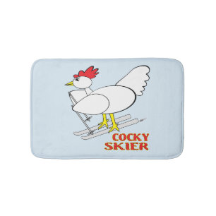 Cocky Skier Bath Mat