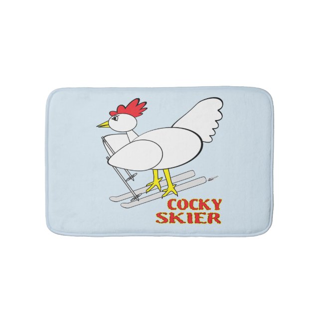 Cocky Skier Bath Mat (Front)