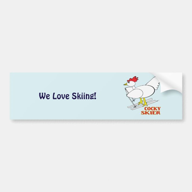 Cocky Skier Bumper Sticker (Front)