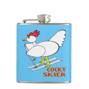 Cocky Skier Hip Flask