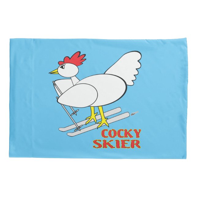 Cocky Skier Pillowcase (Back)