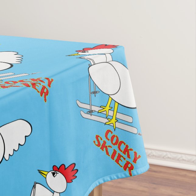 Cocky Skier Tablecloth (In Situ)