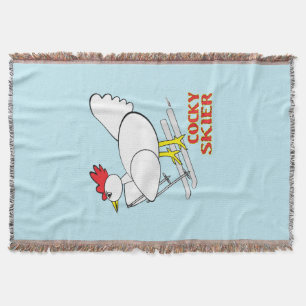 Cocky Skier Throw Blanket