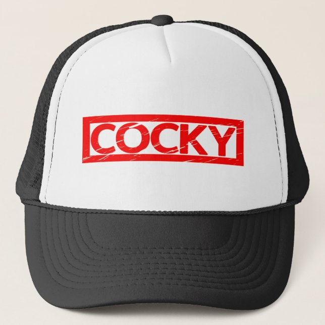 Cocky Stamp Trucker Hat (Front)