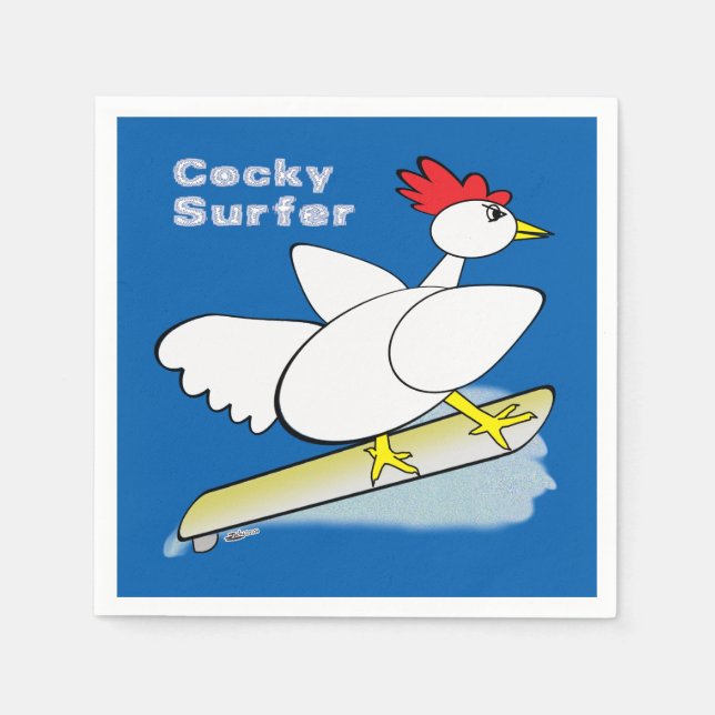Cocky Surfer Napkin (Front)