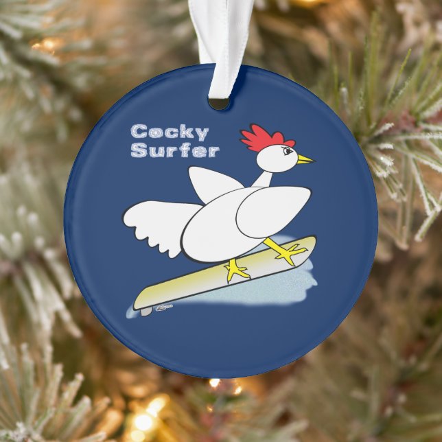 Cocky Surfer Ornament (Tree)