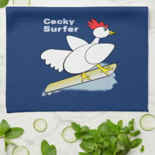 Cocky Surfer Tea Towel